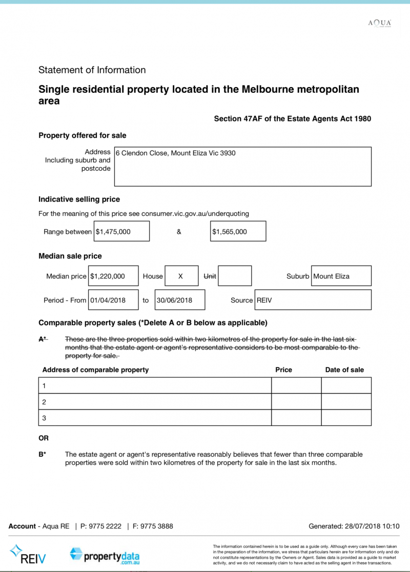 property statement