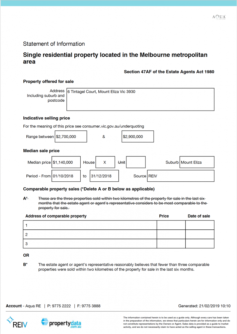 property statement