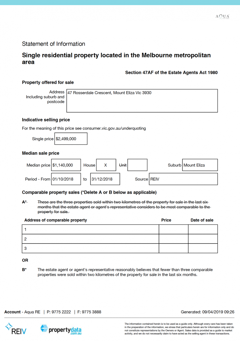 property statement