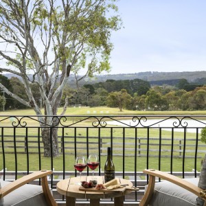 balcony overlooking countryside