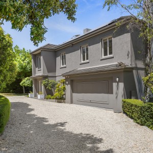 driveway and house