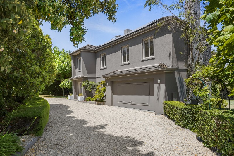 driveway and house