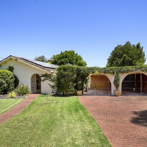 house and open garage