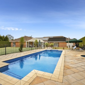 pool in backyard