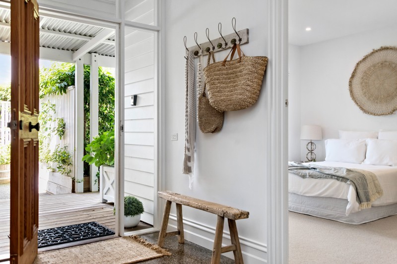 entryway with coat rack