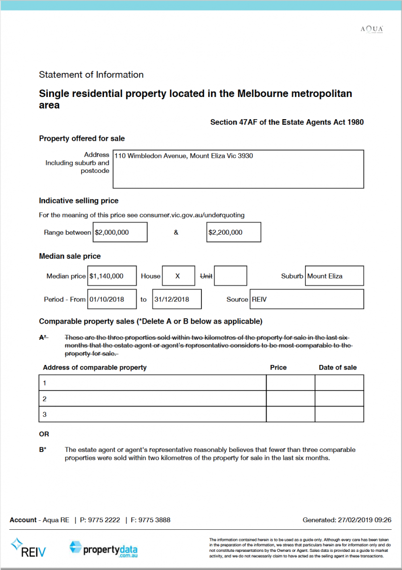 property statement