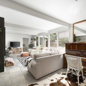 lounge area with piano