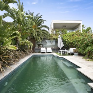 pool in tropical garden