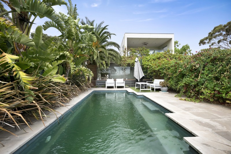 pool in tropical garden