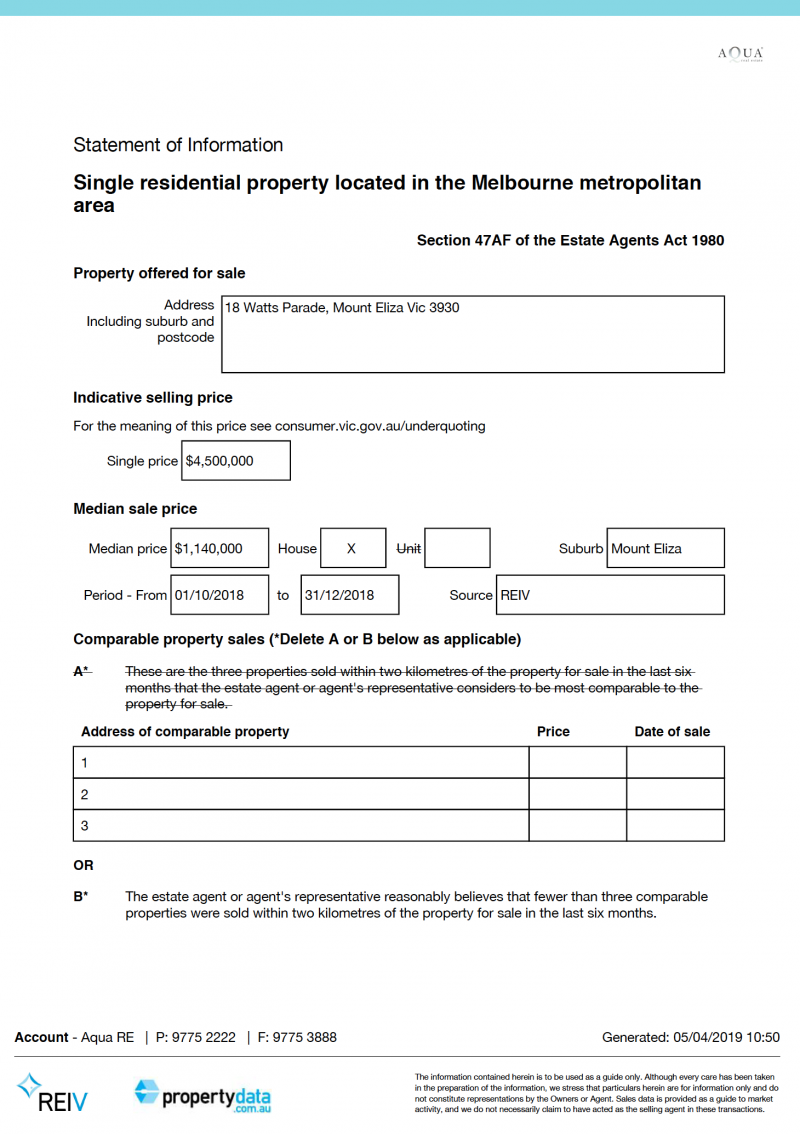 property statement