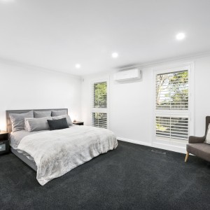 carpeted bedroom