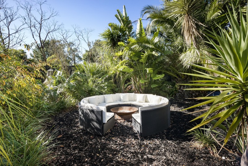 lounge in tropical garden